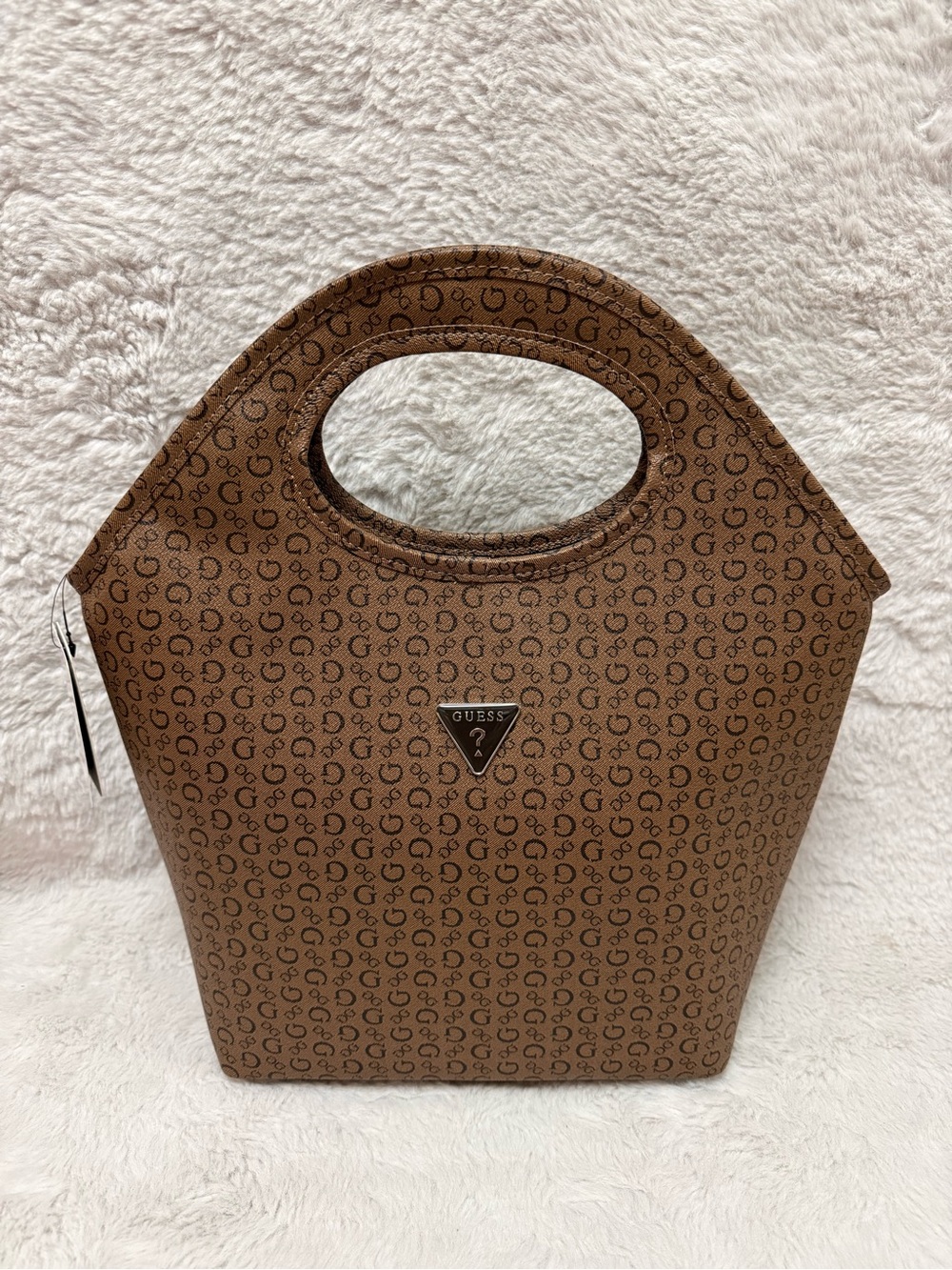 Guess Junction Travel Insulated Brown Logo Lunch Bag